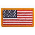 US Flag Embroidered Military Patch w/Gold Border